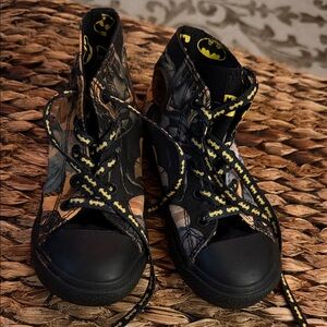 Converse Black and Yellow Batman Kids High-Top Sneakers